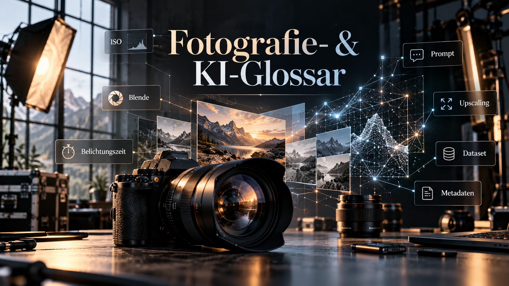 Übersicht der Begriffe aus Produktfotografie, E-Commerce und KI-Content im Neleon Glossar
