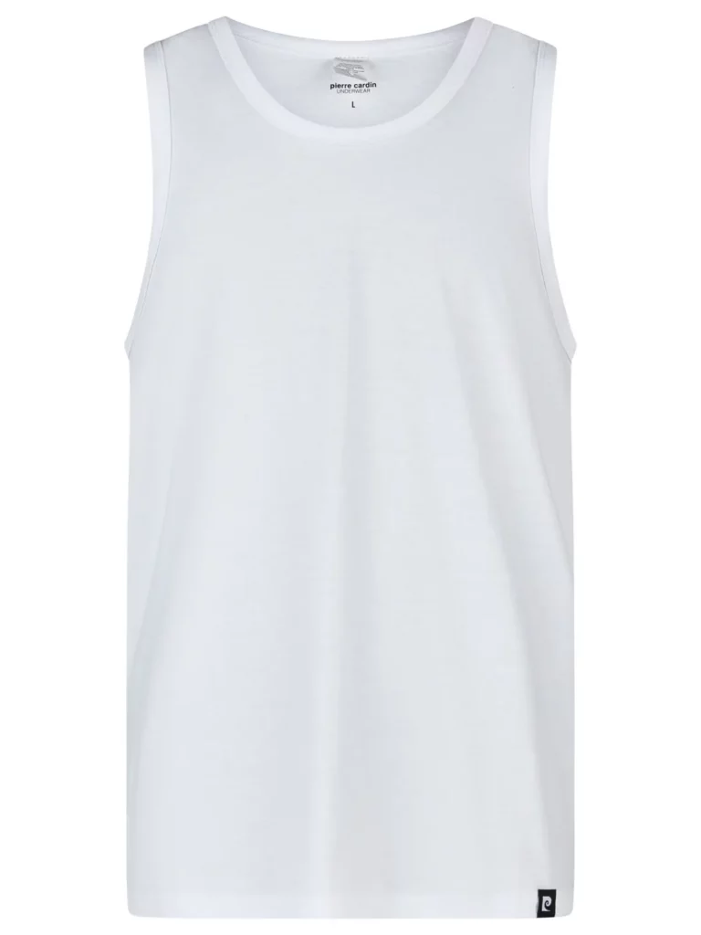 Ghost-Mannequin-Aufnahme eines weißen Denimfy-Tanktops im Studio
