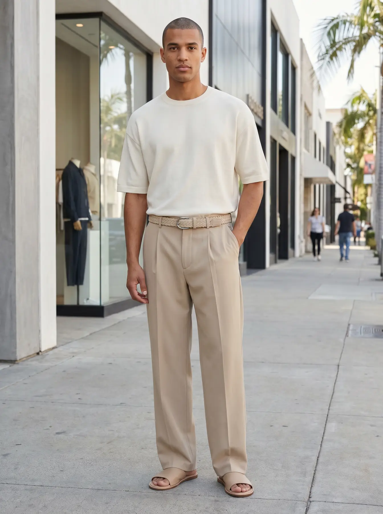 Elias, KI-Model der Neleon Group – Bademode & Businesswear, Look 6 von 6