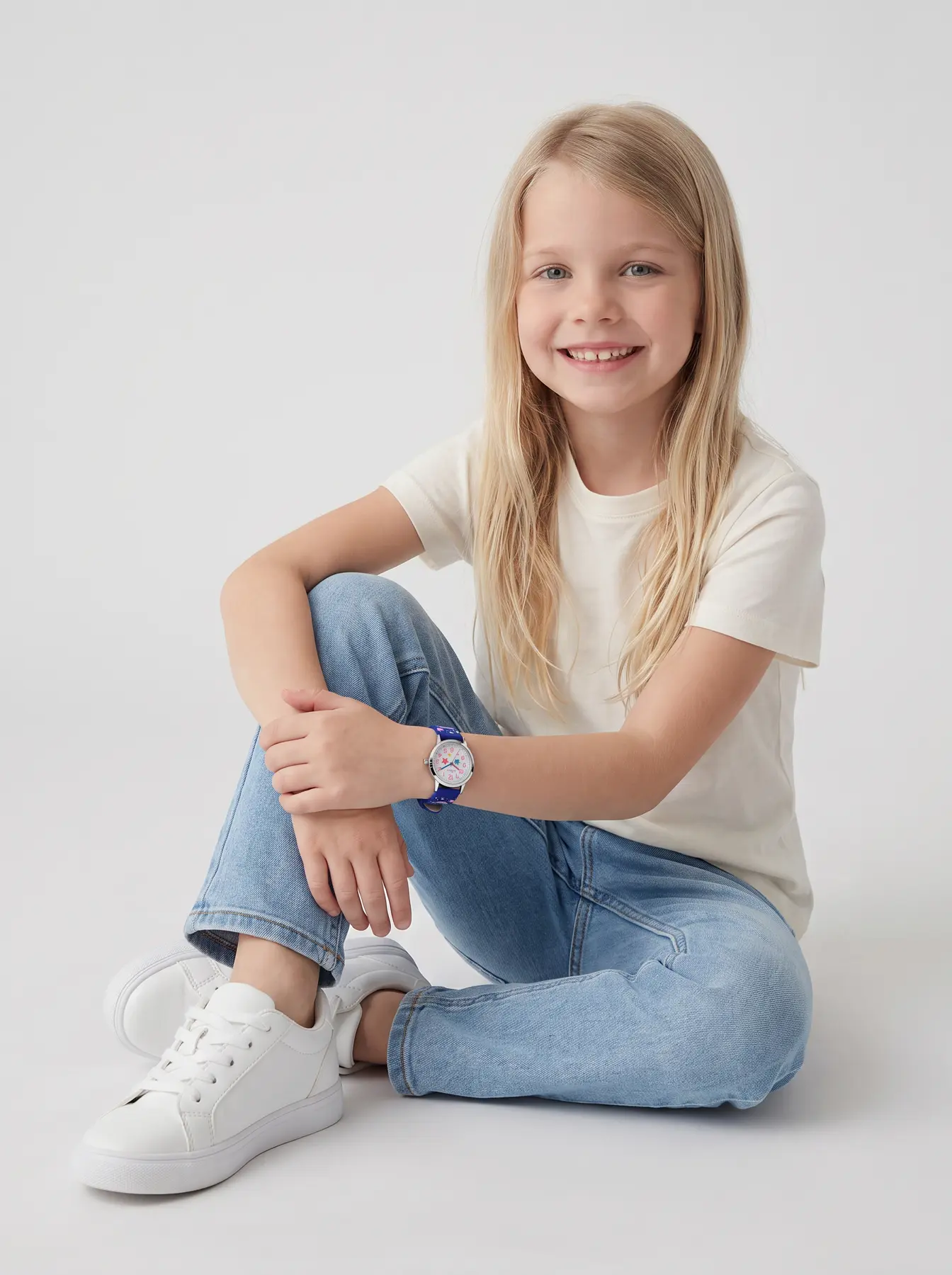Emilia, KI-Model der Neleon Group – Kindermode, Look 1 von 1
